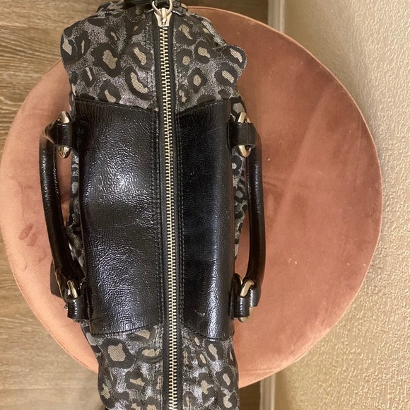 Coach Black Gray Metallic Ocelot Leopard Print Authentic Rare Sabrina Handbag - Picture 11 of 15